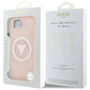 Guess IML Metal Glitter 4G Circle Triangle MagSafe Apple iPhone 17e / 16e pink