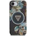 Guess IML Metal Glitter Flowers Triangle MagSafe Apple iPhone 17e / 16e black