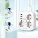 Tech-Protect PCS3X4 Power Strip 2xUSB-A, 2xUSB-C, 3xSocket AC 200cm White