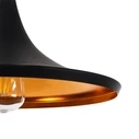 Armonia Lux - Pendant Lamp E27 Single Light Industrial Metal Black Gold Bell - 37 x 37 x 20 cm