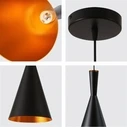 Astra Cone - Κρεμαστό Μονόφωτο E27 Μαύρο (Μ19 x Π19 x Υ38cm) - VenCore