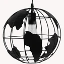 Atlas Sphere - Κρεμαστό Φωτιστικό E27 Μαύρο Μεταλλικό Πλέγμα