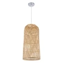 Bamboo Tower - Κρεμαστό Μονόφωτο Φωτιστικό E27 από Φυσικό Μπαμπού (25 x 25 x 50 cm) - VenCore