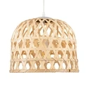 Bamboo Light - Κρεμαστό Μονόφωτο E27 Boho Μπαμπού Φυσικό Πλέγμα (M35 x Π35 x Υ22 cm) - VenCore