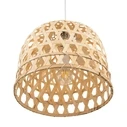 Bamboo Light - Κρεμαστό Μονόφωτο E27 Boho Μπαμπού Φυσικό Πλέγμα (M35 x Π35 x Υ22 cm) - VenCore