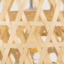 Bamboo Light - Κρεμαστό Μονόφωτο E27 Boho Μπαμπού Φυσικό Πλέγμα (M35 x Π35 x Υ22 cm) - VenCore