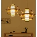 Zen Lotus - Hanging Multi-light Pendant E27 Modern Bamboo Natural Weave (45 x 45 x 42.5 cm) - VenCore