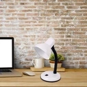 Flexi Desk White - Table Single-Light E27 White Bell Lamp (VenCore)
