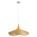 Summer Wave - Hanging Single-Light E27 Boho Bamboo Shade Natural Weave (VenCore 91710)