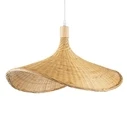 Summer Wave - Hanging Single-Light E27 Boho Bamboo Shade Natural Weave (VenCore 91710)