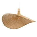 Summer Wave - Hanging Single-Light E27 Boho Bamboo Shade Natural Weave (VenCore 91710)