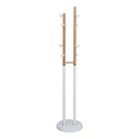 VenCore Nordic 5520-10003 - Metal Coat Rack White/Natural 37x37x170cm