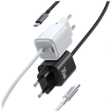 USAMS JC Series CC264 30W GaN Mini Fast Charge 2xUSB-C White Wall Charger