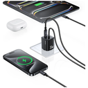USAMS JC Series CC264 30W GaN Mini Fast Charge 2xUSB-C White Wall Charger