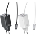USAMS JC Series CC266 65W GaN Fast Charger USB-A, 2xUSB-C white