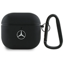 Mercedes MEA4CSLBK Apple AirPods 4 Leather Metal Logo cover black
