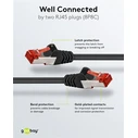 Goobay S/FTP Cat.6 (Gigabit) Καλώδιο Δικτύου Ethernet 3m Μαύρο 68698