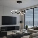 VenCore Infinity 6089-20001 - Μοντέρνο Κρεμαστό Φωτιστικό Οροφής LED 72W Μαύρο Αλουμίνιο Φ56cm με Ρυθμιζόμενο CCT & Χειριστήριο