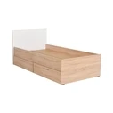 Semi-double Bed 195x100x85 cm with 2 Storage Drawers Sonoma - Diamond White (SKU: 691-0216-39, EAN: 8697001020216)