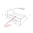 Semi-double Bed 195x100x85 cm with 2 Storage Drawers Sonoma - Diamond White (SKU: 691-0216-39, EAN: 8697001020216)