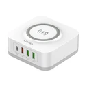 Σταθμός Φόρτισης Ldnio AW004, Type-C/3x USB/wireless, 32W, PD/QC, λευκός