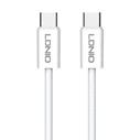 Ldnio Braided USB 2.0 Cable USB-C male - USB-C 65W Λευκό 2m