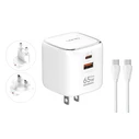 LDNIO Wall Charger Q2617 65W GaN with USB-C Cable EU UK US