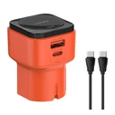 Φορτιστής Τοίχου Ldnio Q2420 με Καλώδιο, Usb/USB-C, 45W, Universal, Πορτοκαλί