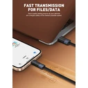 Ldnio Flat / LED / Braided USB 2.0 Cable USB-C male - USB-C 65W Μαύρο 2m