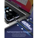 Ldnio καλώδιο USB-C σε USB LS241Q, flat, 100W, 480Mbps, 1m, μαύρο