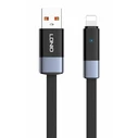 Ldnio Flat / LED / Braided USB-A to Lightning Cable 30W Μαύρο 2m