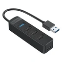 USB Hub Orico Twu32-4A, 4X Θυρών, USB 3.0, 5Gbps, Έξτρα Τροφοδοσία, Μαύρο
