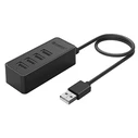 USB Hub Orico W5P-U2, 4X Θυρών, USB 2.0, 480Mbps, 1M Καλώδιο, Μαύρο