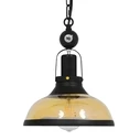VenCore Billiardo I 6089-10040 - Μονόφωτο Κρεμαστό Φωτιστικό Οροφής Μαύρο Μεταλλικό με Μελί Γυαλί (E27)