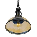 VenCore Billiardo I 6089-10040 - Μονόφωτο Κρεμαστό Φωτιστικό Οροφής Μαύρο Μεταλλικό με Μελί Γυαλί (E27)