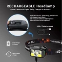 VenCore 2370-10004 - Φακός Κεφαλής LED Επαναφορτιζόμενος 400 Lumens με 8 Προγράμματα & Αισθητήρα Κίνησης