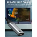 CABLETIME αντάπτορας USB-C σε HDMI CT-C160-PU31-CMHDFN1, 4K/60Hz, 0.15m, μαύρος