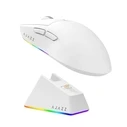 Ασύρματο gaming ποντίκι Ajazz AJ139 V2 MC 3311 με βάση φόρτισης - Λευκό