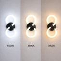 VenCore Eterna Silver 6093-20055 - Modern Wall LED Sconce 12W Silver Aluminum with Adjustable CCT
