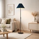 VenCore Velune Black 6091-20011 - Μοντέρνο Επιδαπέδιο Φωτιστικό Μονόφωτο Μαύρο Αλουμίνιο με Σκούρο Πράσινο Καπέλο