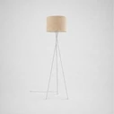 VenCore Elor White 6091-20020 - Επιδαπέδιο Φωτιστικό Μονόφωτο Λευκό Αλουμίνιο με Μπεζ Καπέλο