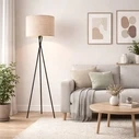 VenCore Elor Gold 6091-20022 - Modern Floor Lamp Gold Aluminum with Beige Shade