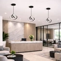 VenCore Loop Black 6089-20006 - Modern LED Pendant Ceiling Light 18W Black Aluminum with Adjustable CCT (Warm/Neutral/Cool) - CCT Control via On-Off Switch - Ø20 x H25 cm