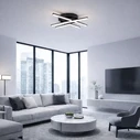VenCore Gridline Black 7741-20019 - Μοντέρνο Φωτιστικό Οροφής Πλαφονιέρα LED 60W Μαύρο Αλουμίνιο με Ρυθμιζόμενο CCT & Χειριστήριο