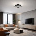 VenCore Lumeo Black 7741-20021 - Modern LED Ceiling Flush Light 60W Black Aluminum Adjustable CCT with Remote - Ø60 x H12 cm