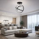 VenCore Orbital Black 7741-20043 - Modern Ceiling LED Flush Mount 45W Black Aluminum Adjustable CCT (Cool/Day/Warm) with Remote - Ø39 x H42 cm
