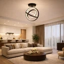 VenCore Orbital Gold 7741-20045 - Μοντέρνο Φωτιστικό Οροφής Πλαφονιέρα LED 45W Χρυσό Αλουμίνιο με Ρυθμιζόμενο CCT και Χειριστήριο - Φ39 x Υ42 cm