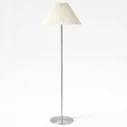 VenCore Velune Silver 6091-20013 - Μοντέρνο Επιδαπέδιο Φωτιστικό Μονόφωτο Ασημί Αλουμίνιο με Μπέζ Καπέλο - Φ35 x Υ150cm