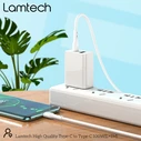 Καλώδιo USB Lamtech Type-C to Type-C 100W FAST CHARGE 1M