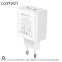 Φορτιστής Πρίζας Lamtech DUAL Type-C FAST CHARGER PD35W White